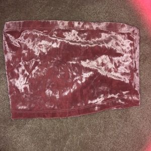 pink velvet suade tube top soft